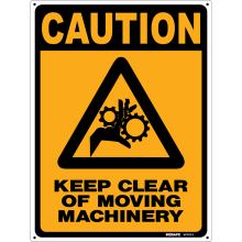Buy Keep Clear of Moving Machinery in Caution Signs from Astrolift NZ