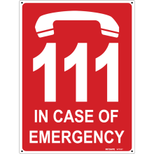 Buy 111 In Case of Emergency in First Aid Signs from Astrolift NZ