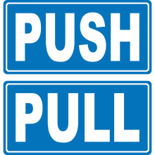 Buy Push Pull (Horizontal) Stickers in General Signs from Astrolift NZ