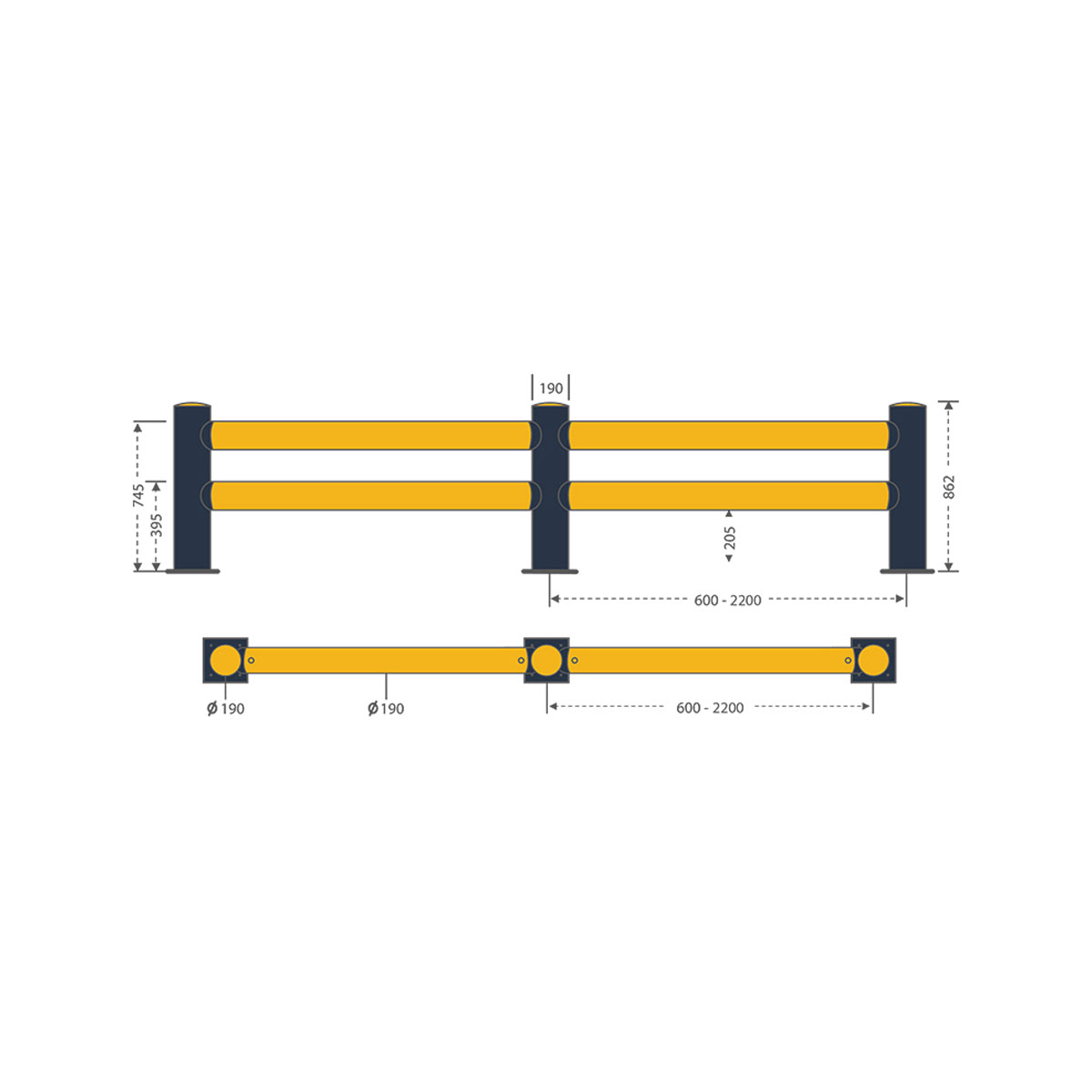 Traffic Barrier Double ASafe (Flexible Plastic) Traffic Barriers
