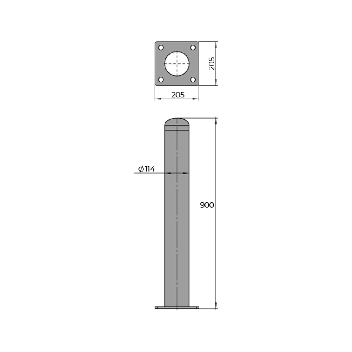 Buy Bolt-down Bollard (Galvanised) available at Astrolift NZ