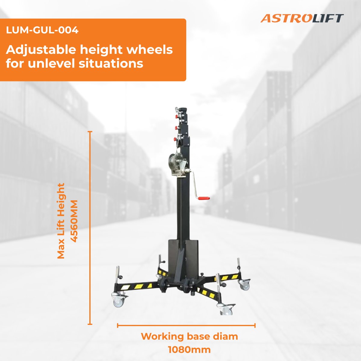 Buy Material Lifter - 4.56m (With Wheels) by GUIL in Utility Lifters | Materials Handling Lift Towers from GUIL available at Astrolift NZ