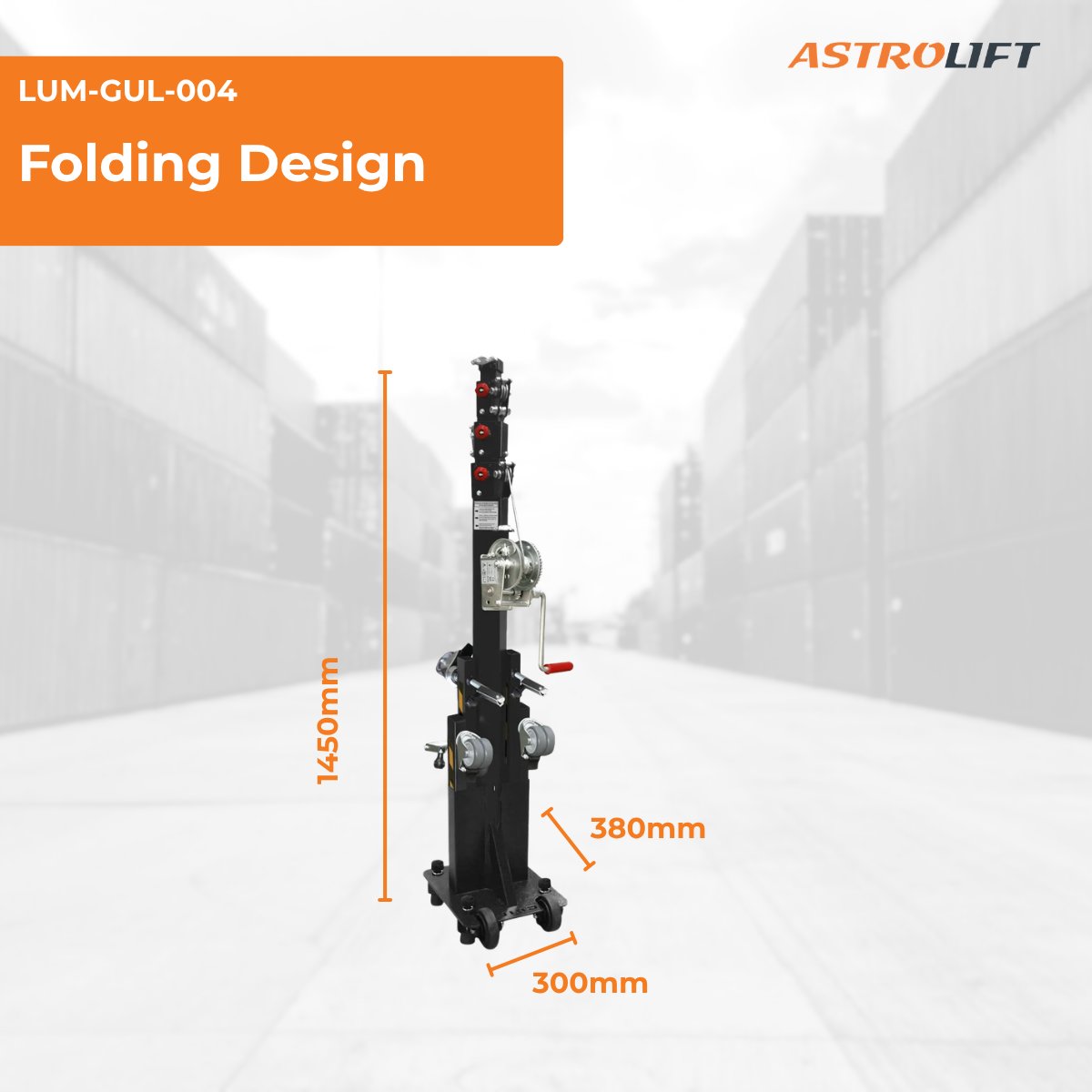 Buy Material Lifter - 4.56m (With Wheels) by GUIL in Utility Lifters | Materials Handling Lift Towers from GUIL available at Astrolift NZ