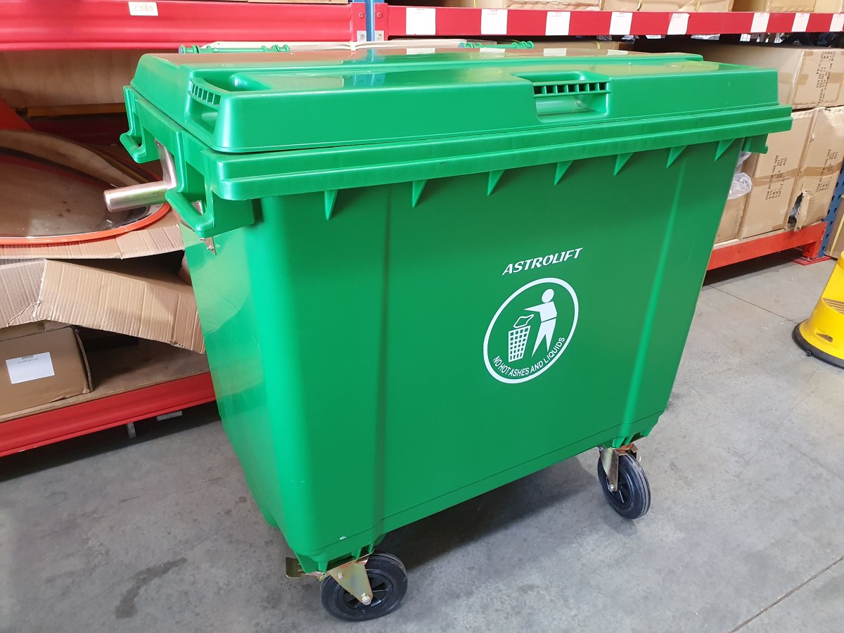 Buy 660L Flat Lid Bin Green in Waste Management  available at Astrolift NZ