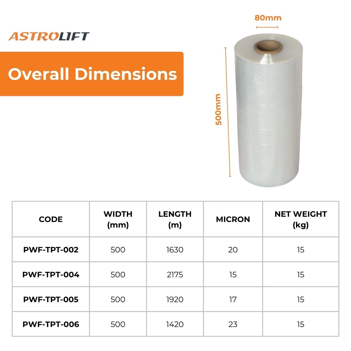 Buy Clear Machine Stretch Film in Consumables available at Astrolift NZ