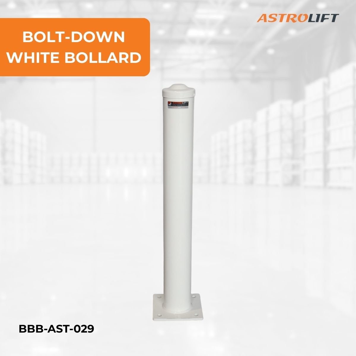 Bolt-down Bollard (White)
