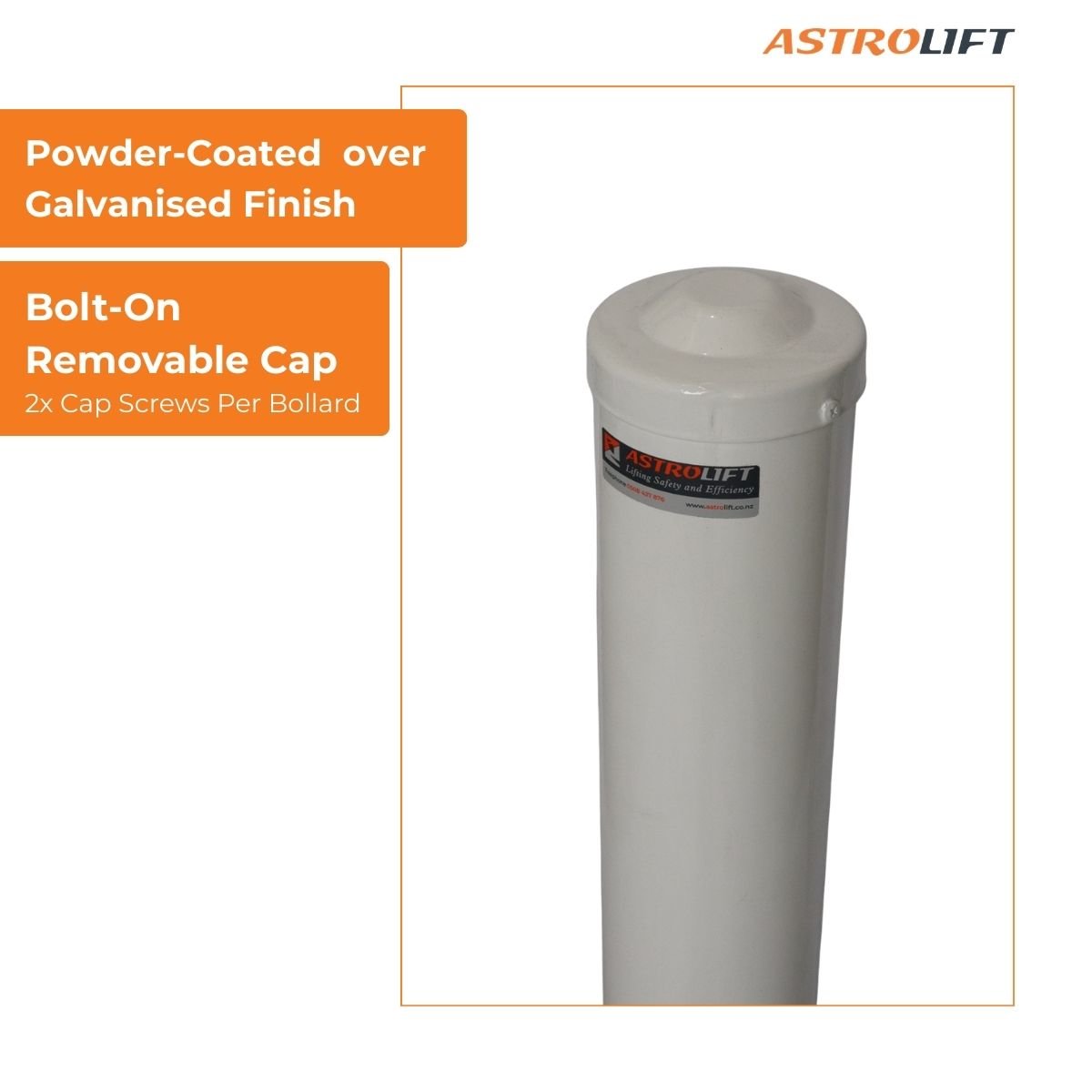 Buy Bolt-down Bollard (White) in New Products available at Astrolift NZ