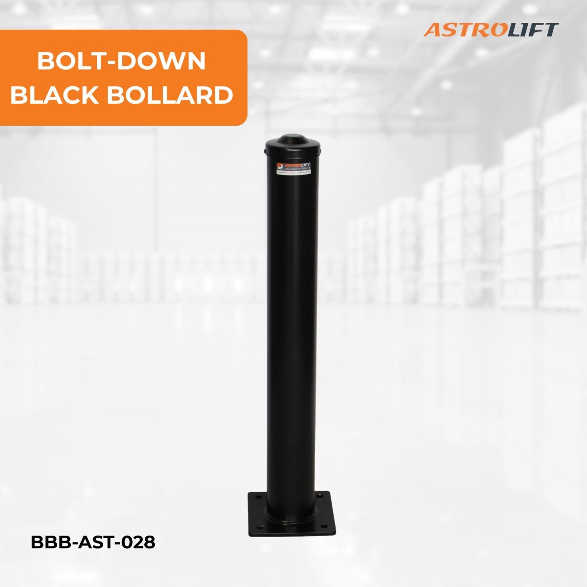 Bolt-down Bollard (Black)