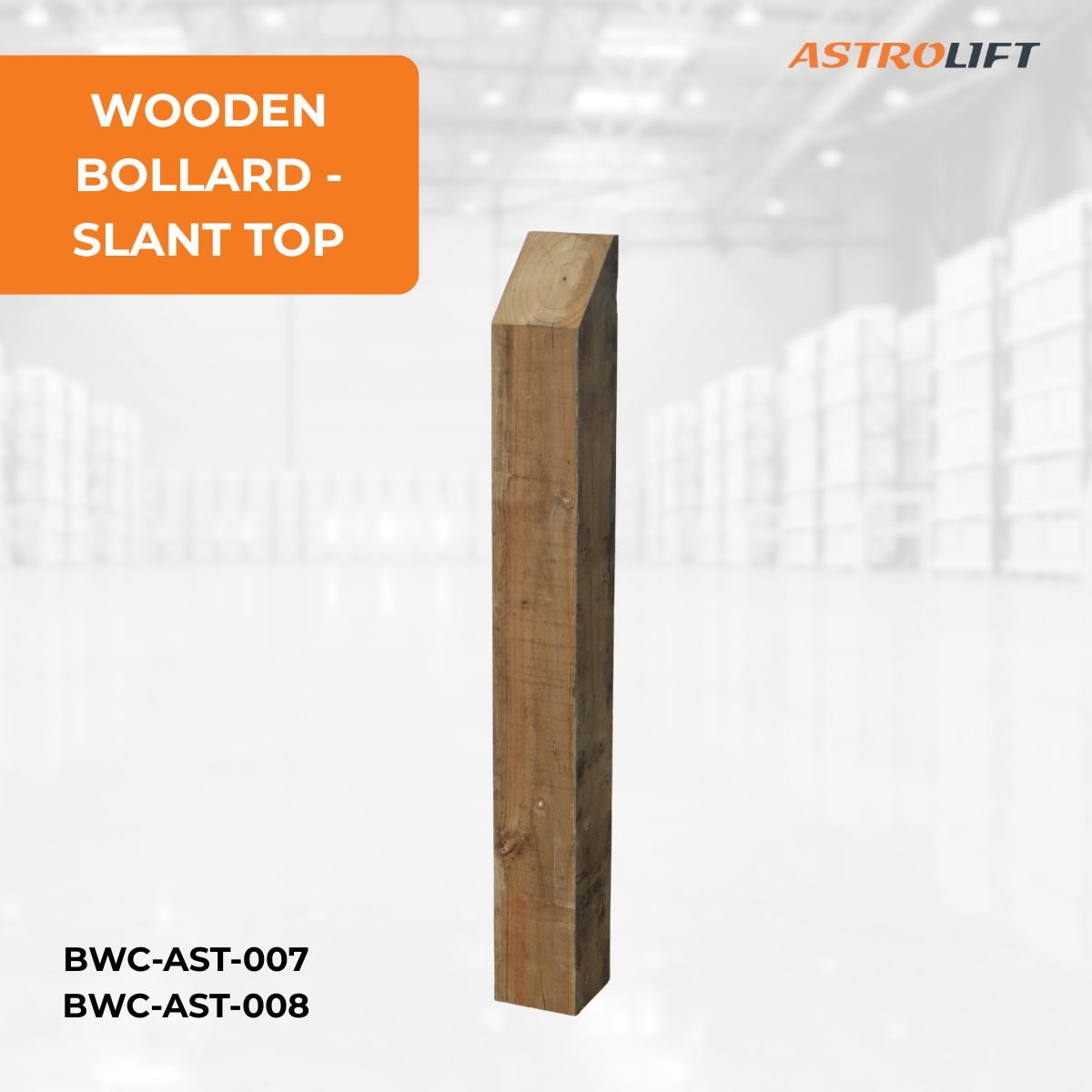 Buy Wooden Bollard Slant-Top  in New Products available at Astrolift NZ