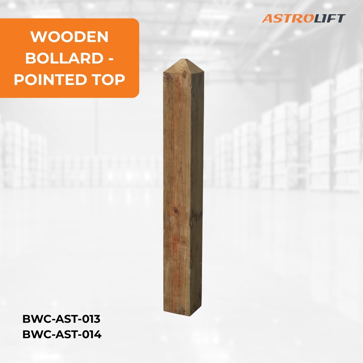 Buy Wooden Bollard Pointed Top in New Products available at Astrolift NZ