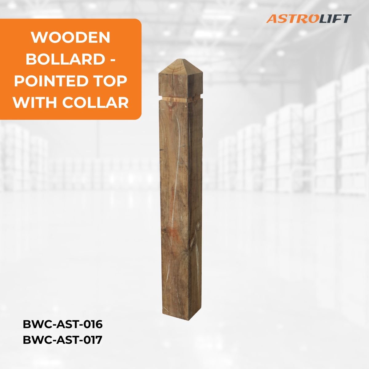 Buy Wooden Bollard Collared Point in New Products available at Astrolift NZ